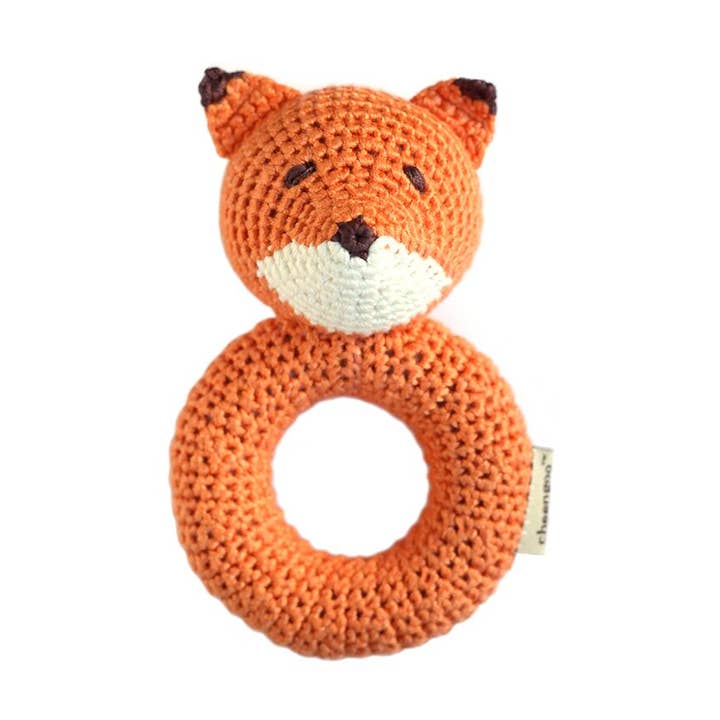 Cheengoo - Wholesale Handheld Rattle - Baby - Fox Ring Hand Crocheted Rattle0