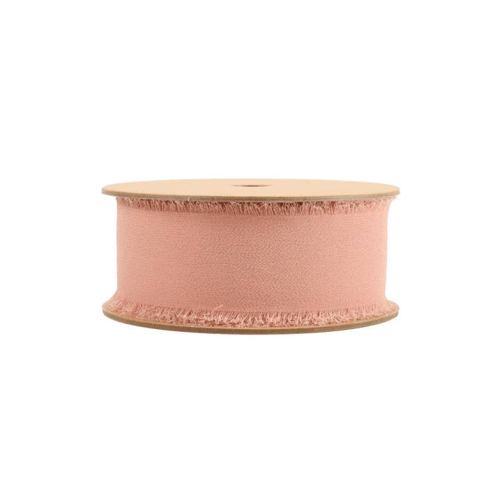 LA Ribbons Wholesale – wholesale Ribbon – Gift wrapping – 1 1/2" Frayed Edge Chiffon Ribbon | Blush | 10 Yard Roll3