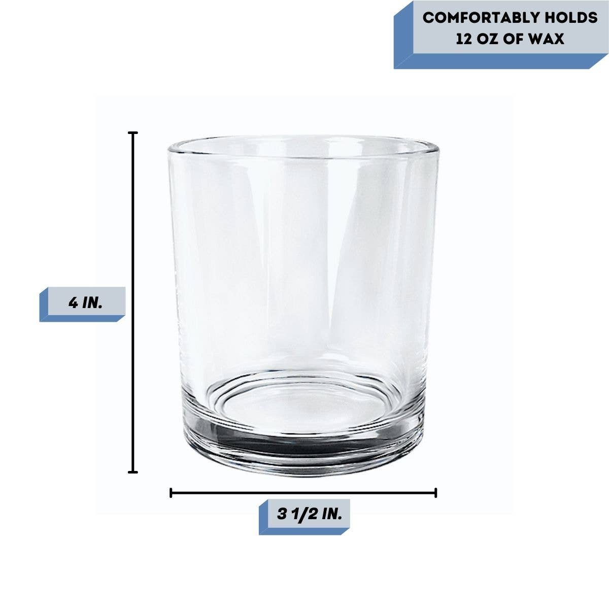 General Wax - Candle Making Supplies - Wholesale Candle Holder - 14 oz Havana Clear - Candle Making Glass 1