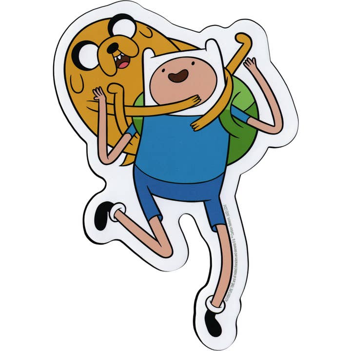 Autocolante - Hora de Aventuras - Jake a Cavalgar o Finn - Desenho Animado Engraçado por atacado de Square Deal Recordings & Supplies
