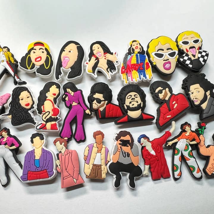 Famous Singers and more Croc shoe charms Shoe Decal Charms JuliesDecal for wholesale by JuliesDecal