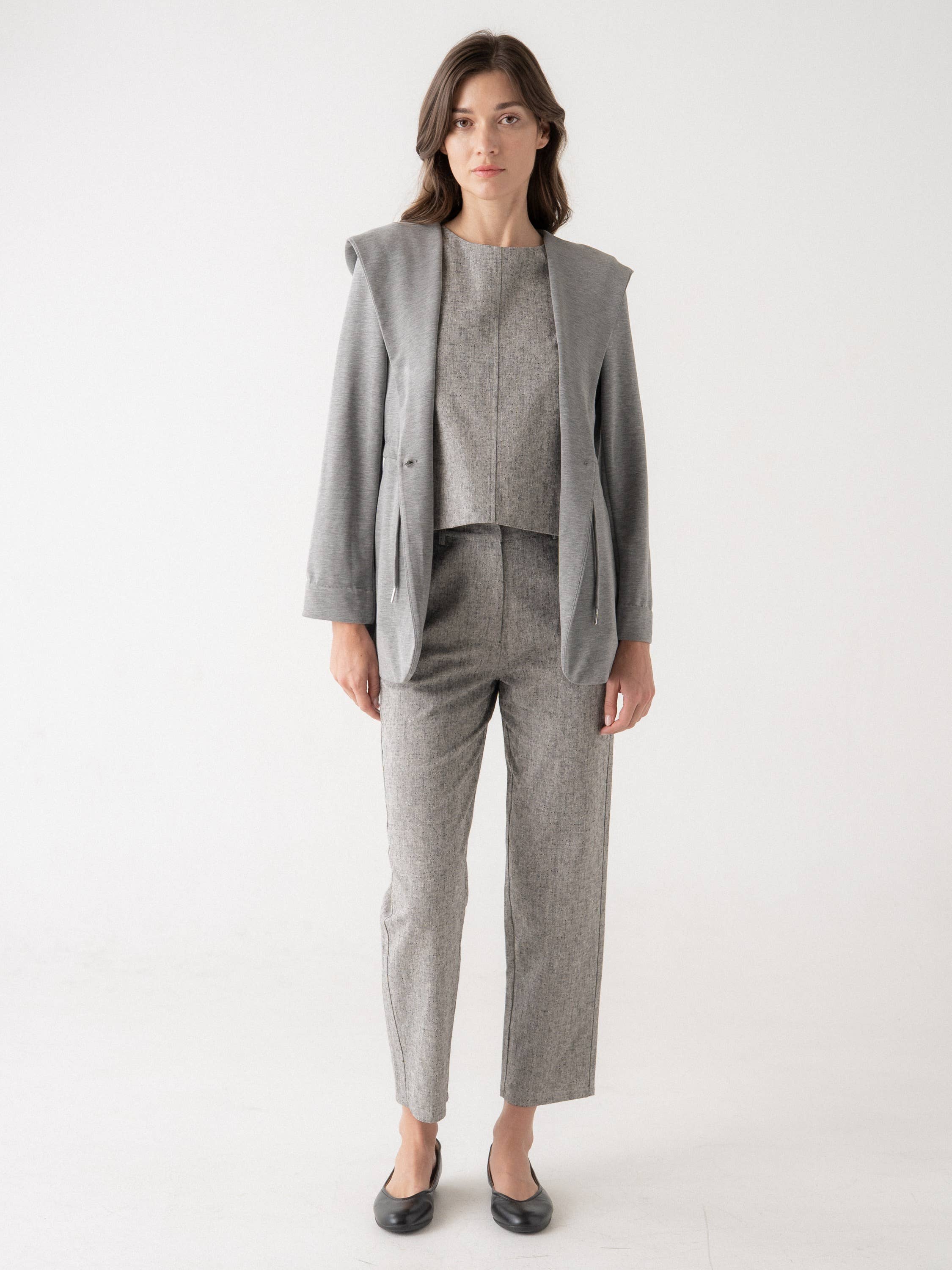 Grey STRETCH KNIT BLAZER for wholesale on Faire