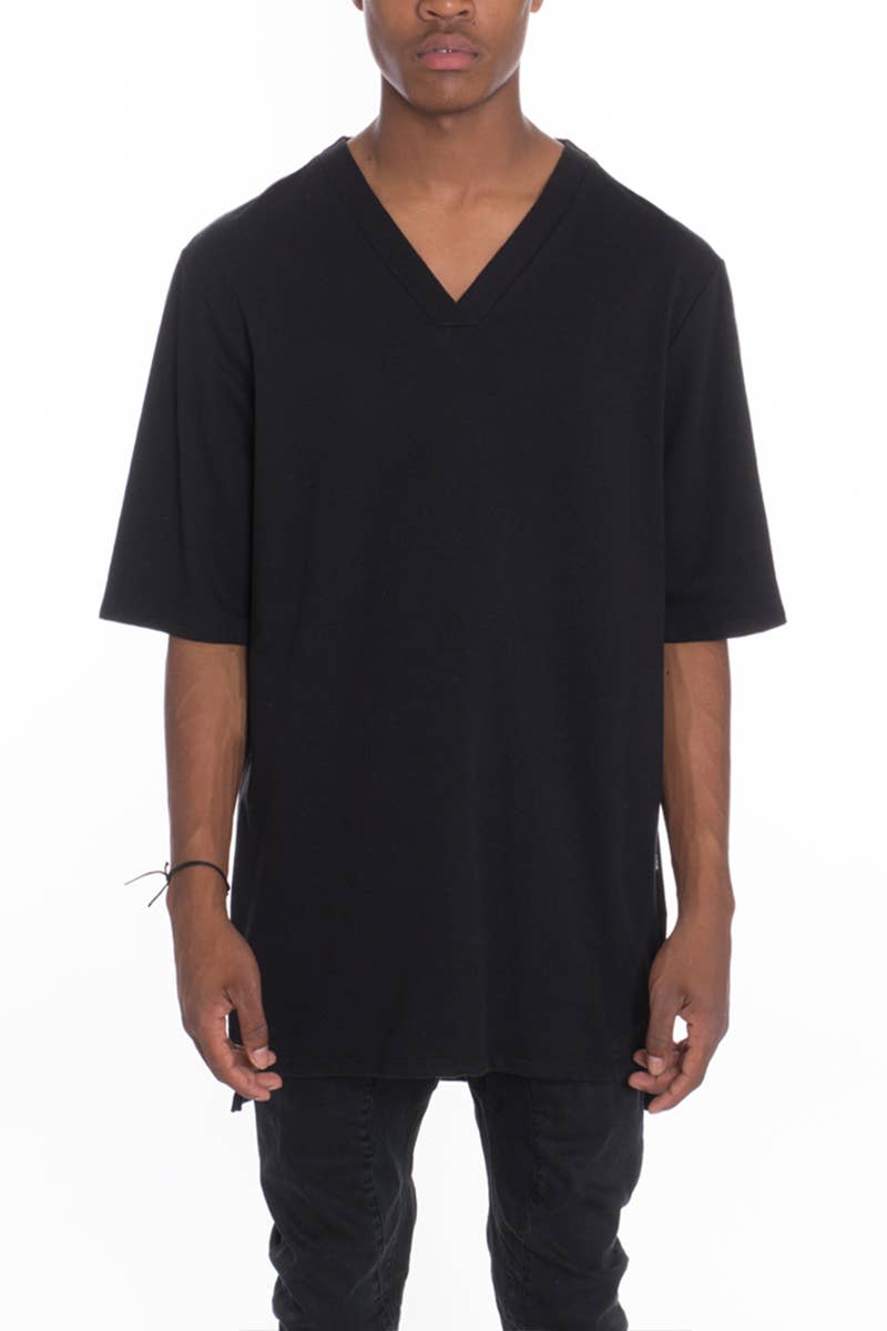 WEIV - Vente T-shirt – homme - Chemise oversize en coton à col V