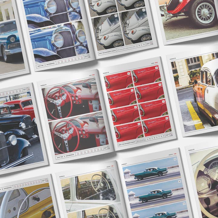 AWCO press - Wholesale Puzzle - Adult - Vintage Cars Spot the Difference Puzzles, Activity Book
