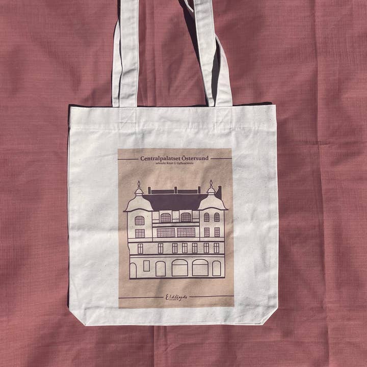 Borsa a tracolla architettonica - edificio beige per la vendita all'ingrosso da parte di Eldfängda Design