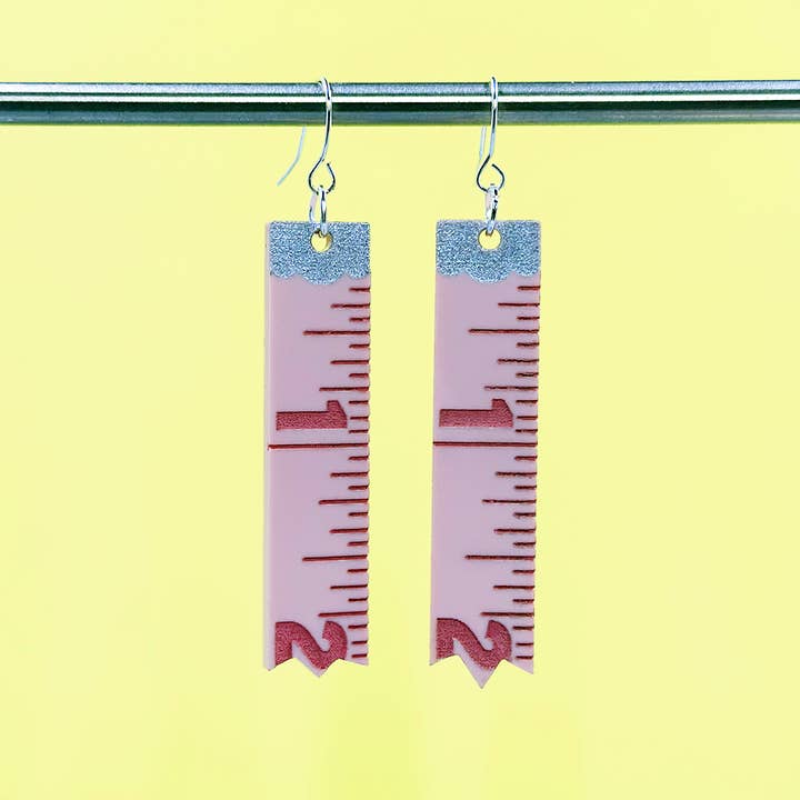 Measuring Tape Earrings - Light Pink for wholesale by Art School Dropout
