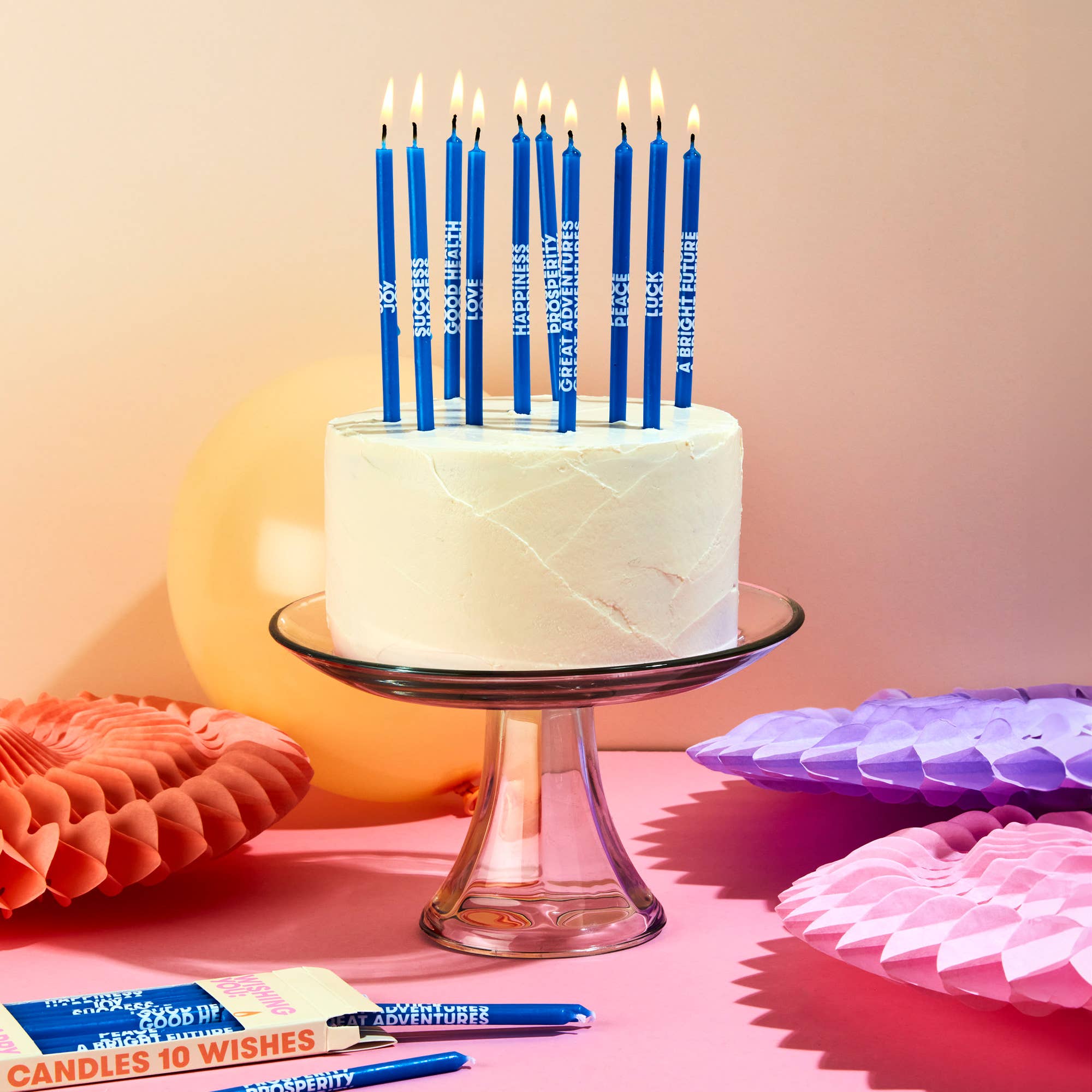 54 Celsius - Wholesale Cake Candle - Wishing You: Long 5" Birthday Candles (10 Pack), Blue3