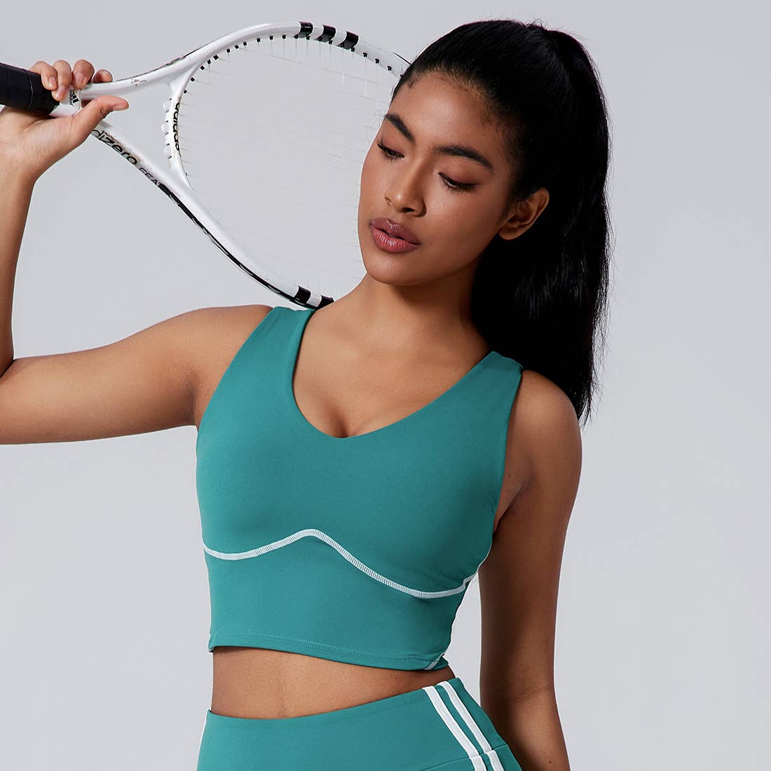 Sodalemon - Wholesale Athletic Top - Women's - Women Wide Strap Built-In Bra Support Yoga Workout Tank Top13