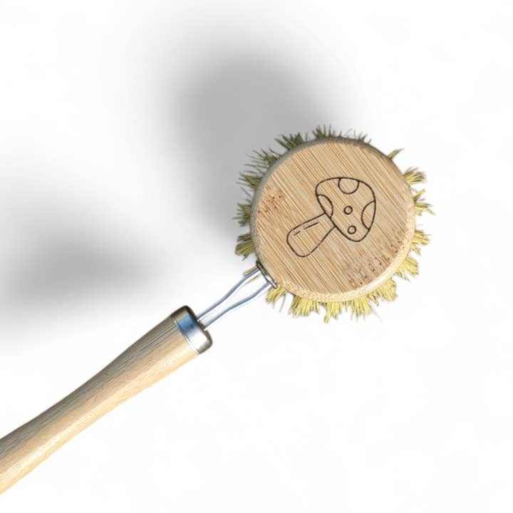 Mushroom Design Dish Brush, Plastic Free Bamboo Dish Brush for wholesale by ecojiko