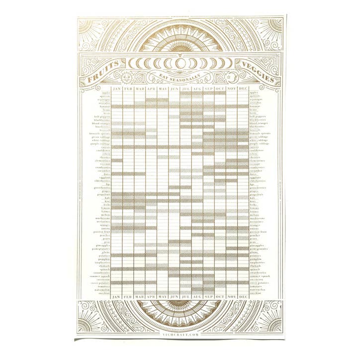 "EAT SEASONALLY" PRINT WHITE for wholesale by Vichcraft