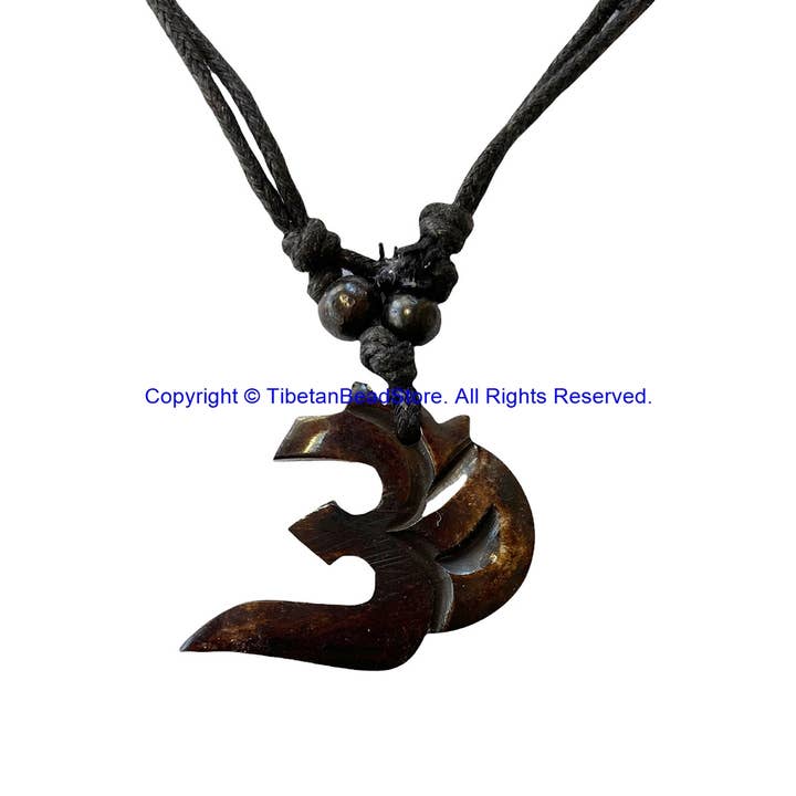 Handmade OM Mantra Design Pendant Necklace - HC166W for wholesale by Tibetan Bead Store