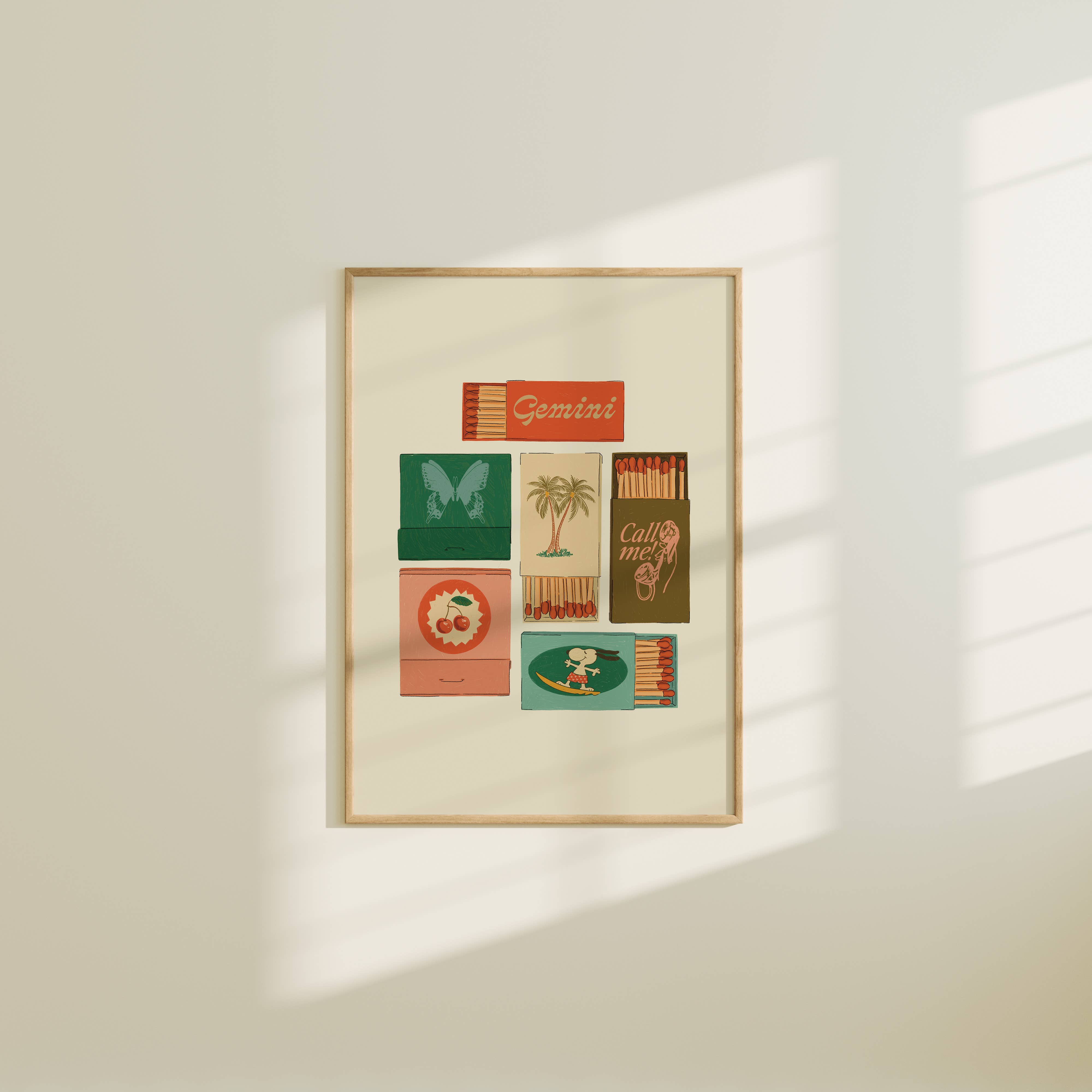 Artbaby & Co. - Vente Affiche d'art - Impressions de carnets d'allumes/boîtes d'allumettes d'inspiration vintage Zodiac3