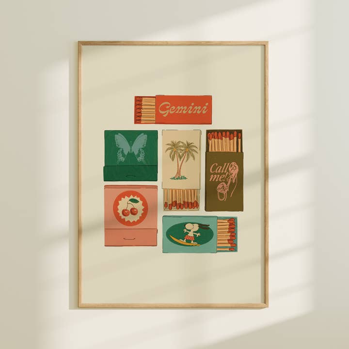 Artbaby & Co. - Vente Affiche d'art - Impressions de carnets d'allumes/boîtes d'allumettes d'inspiration vintage Zodiac3