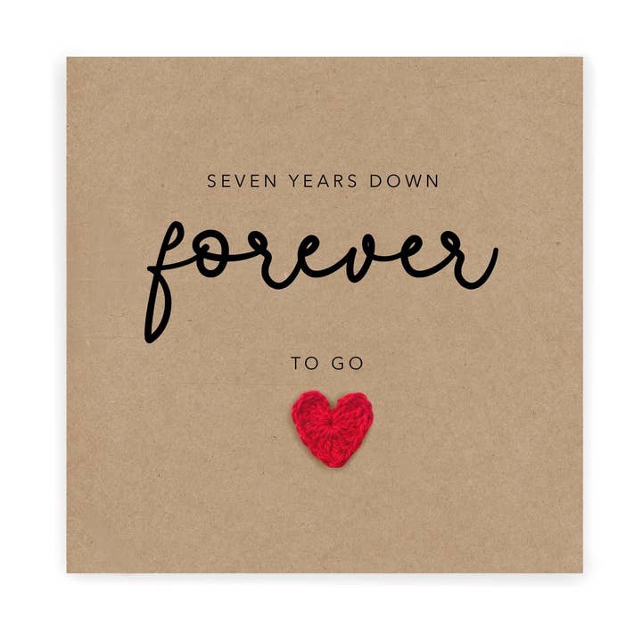 Seventh 7th Wedding Anniversary Simple Rustic Seven Year Ann for wholesale by Fifi's Handcrafted