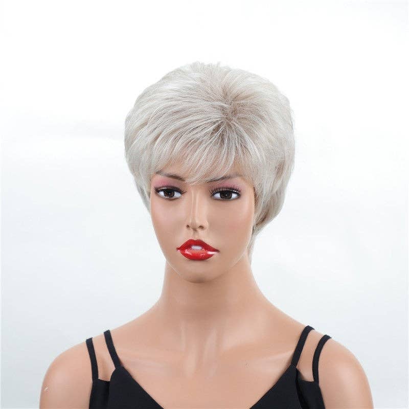 FurDecoration – Großhandel Perücke/Haarteil – Kurze lockige synthetische Perücke mit Kappe7