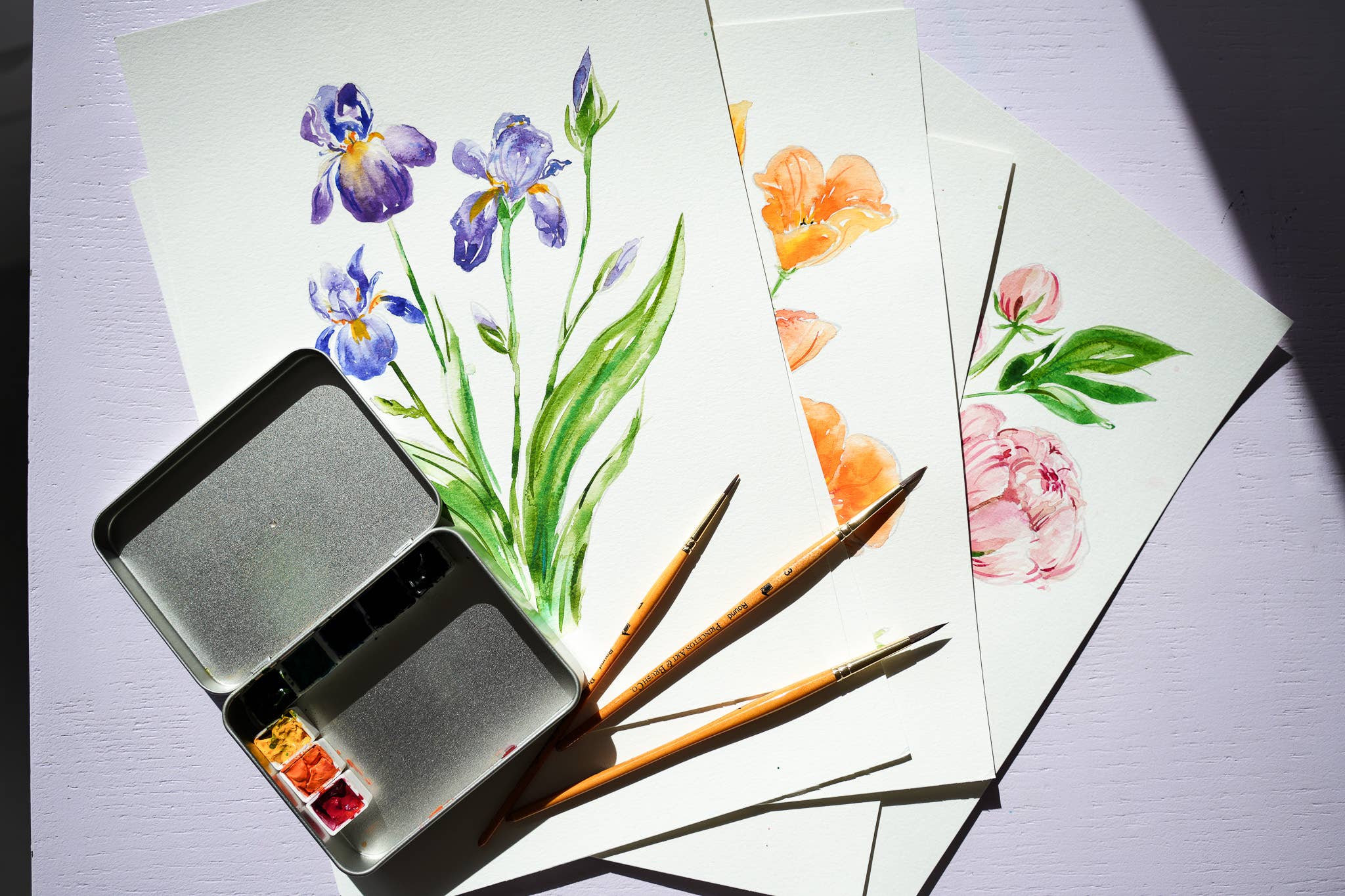 Jean Choe Art & Design - Wholesale Sketchbook/Sketchpad - Watercoloring Book. Watercolor Workbook - Outlined Flowers.1