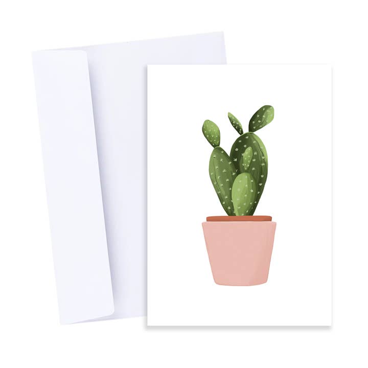 Biglietto con cactus, tema: inaugurazione della casa a tema piante in vaso, New Home Card per la vendita all'ingrosso da parte di Popsy Press