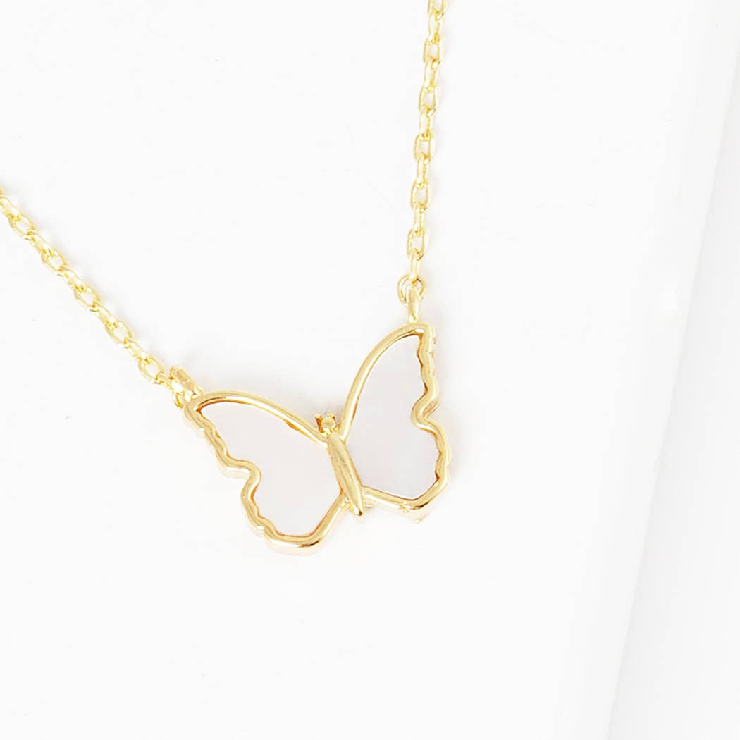 Fashion City - Vente Colliers à pendentif - Pendentif en forme de papillon trempé dans l'or0