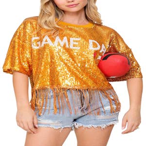 GAMEDAY SEQUIN #4 JERSEY DRESS/TUNIC/TOP