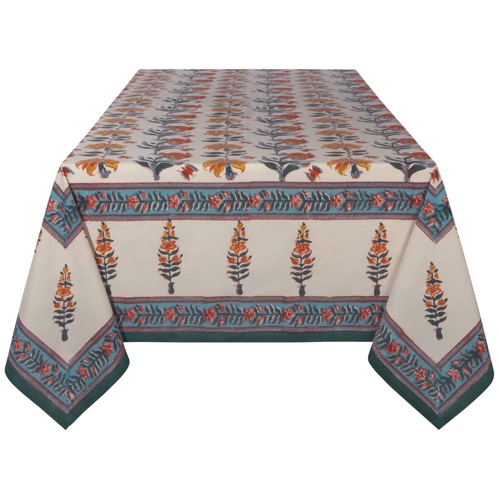 Danica Brands - Wholesale Tablecloth - Marigold Block Print Tablecloth 90 x 600