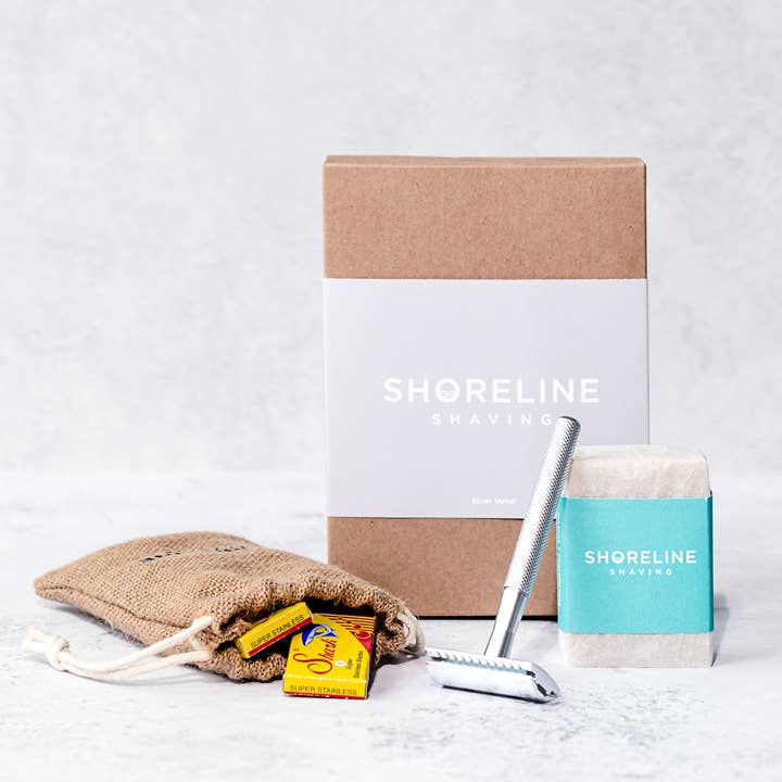 Shoreline Shaving - Vendita all'ingrosso Set/Kit da barba - Uomo - Kit da barba ecologico - Rasoio di sicurezza rosa pastello9