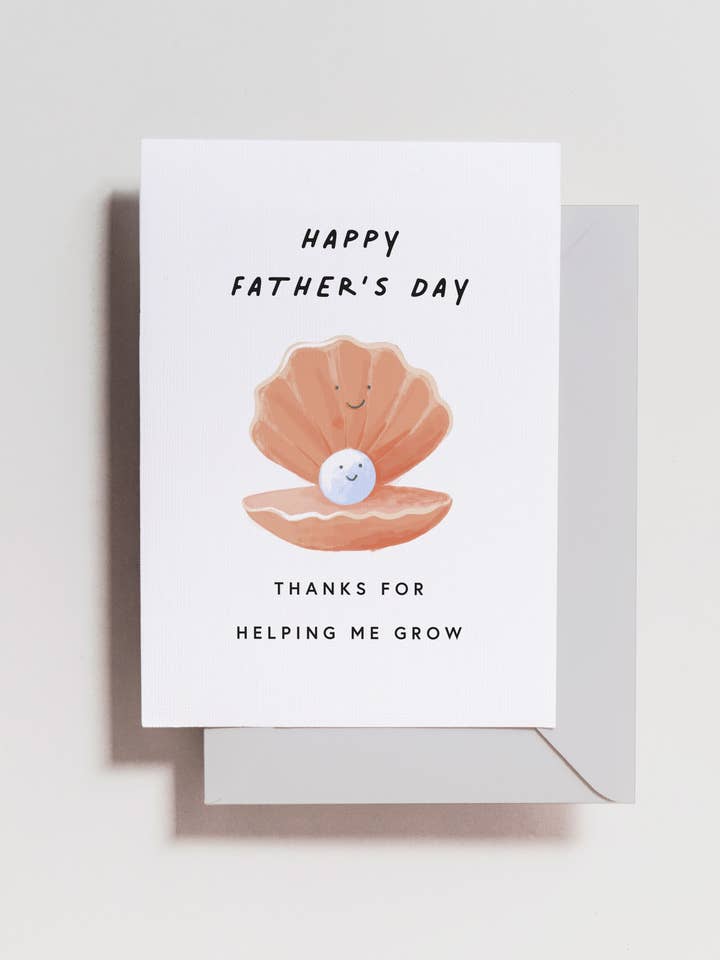 Cute Clam Father's Day Card for wholesale by Haven Print Co.