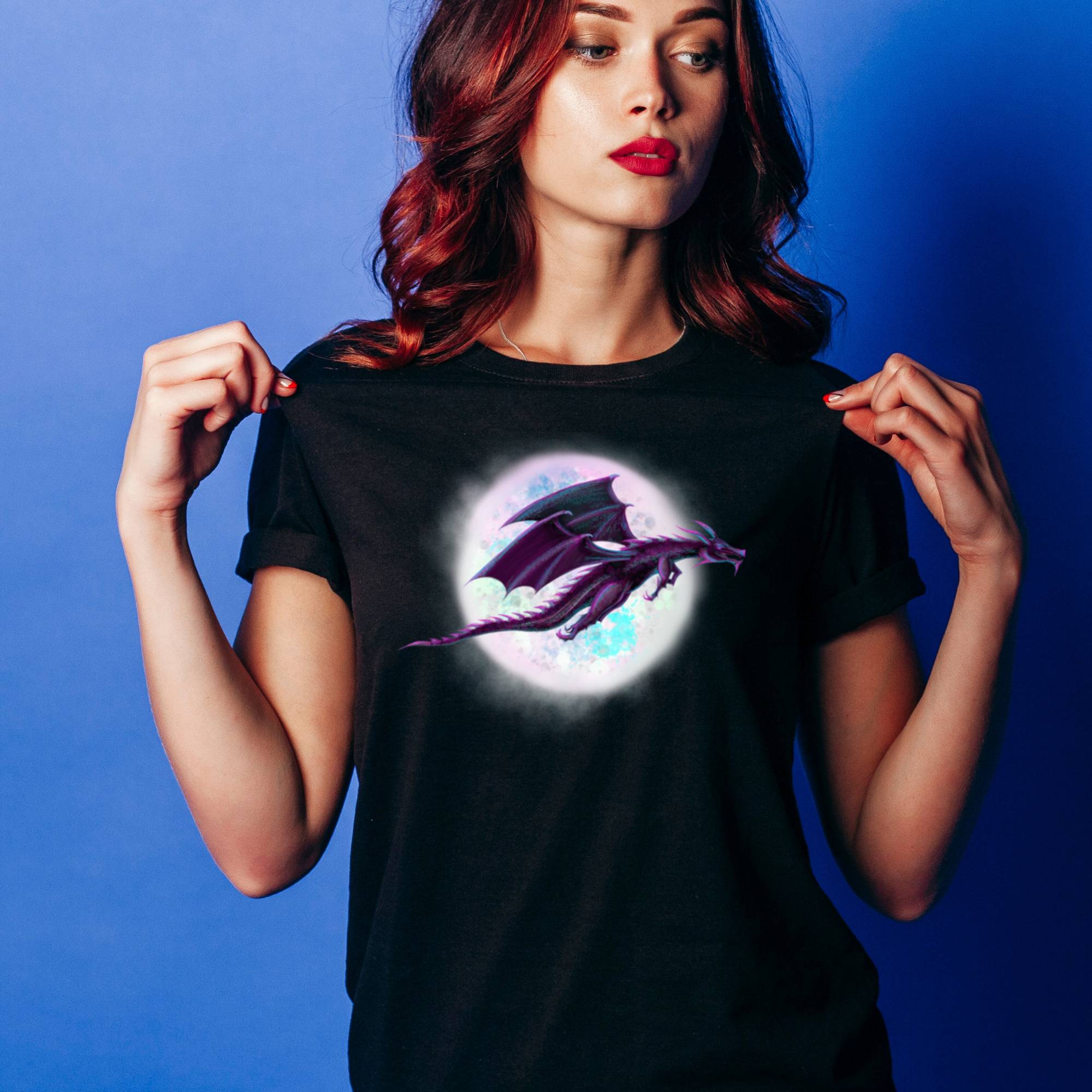 Hannah Kate Makes - Wholesale T-Shirt (Graphic) - Unisex - Dragon Moon T-shirt - Black - 100% Cotton - Gothic Whimsy6