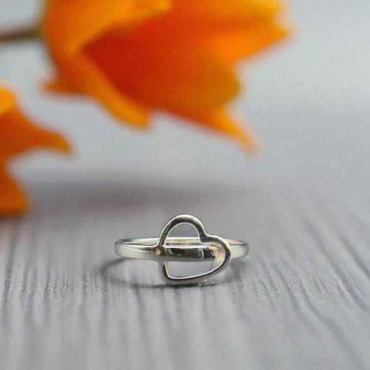 Open Heart Ring for wholesale by The Green Gecko