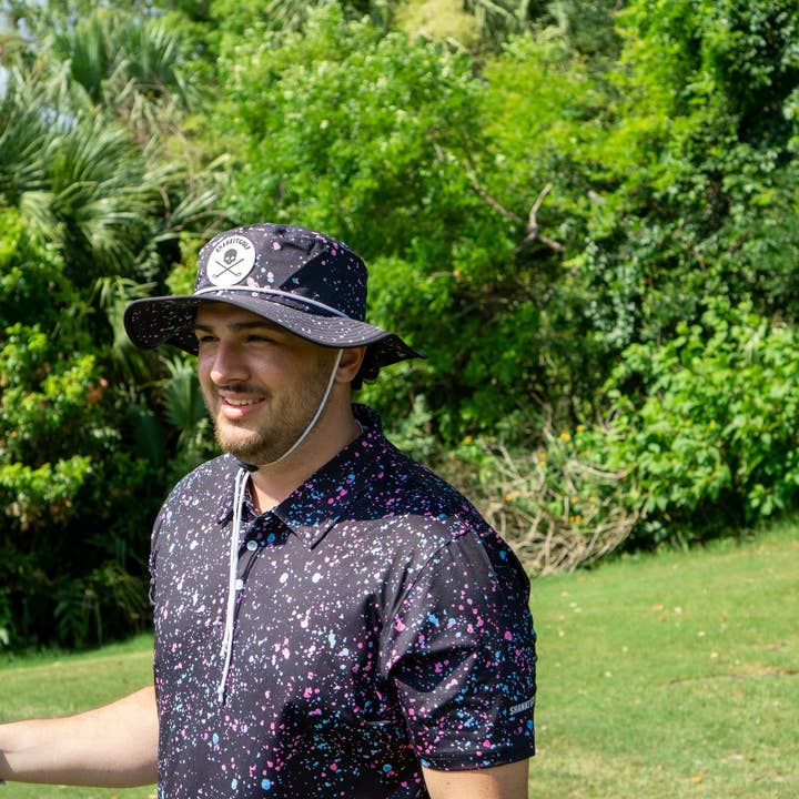 Shank It Golf - Wholesale Polo - Men's - Paint Splatter Polo Black