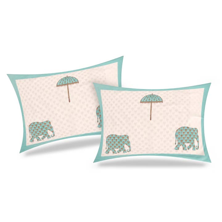 Purple Mohar – Cobertor de cama por atacado – Opulência de Elefante Mughal e Guarda-chuva Colcha4