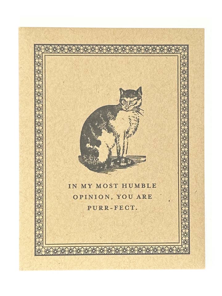 Purr-fect Letterpress Card for wholesale by Igloo Letterpress