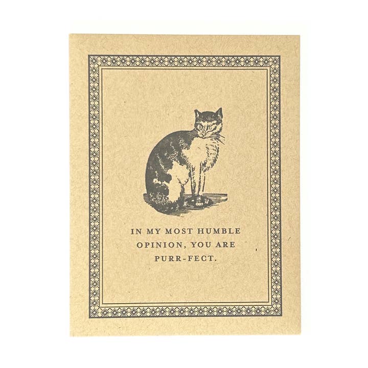 Purr-fect Letterpress Card for wholesale by Igloo Letterpress