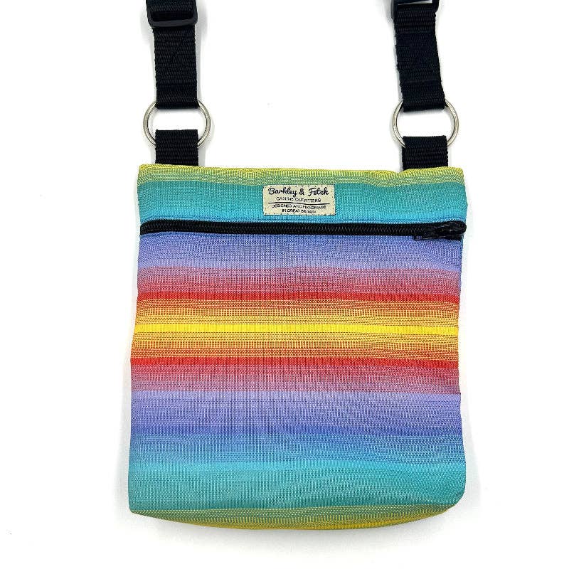 Barkley and Fetch – wholesale Pet treat bag – Dog – Rainbow Stripe Dog Walk and Treat Bag0