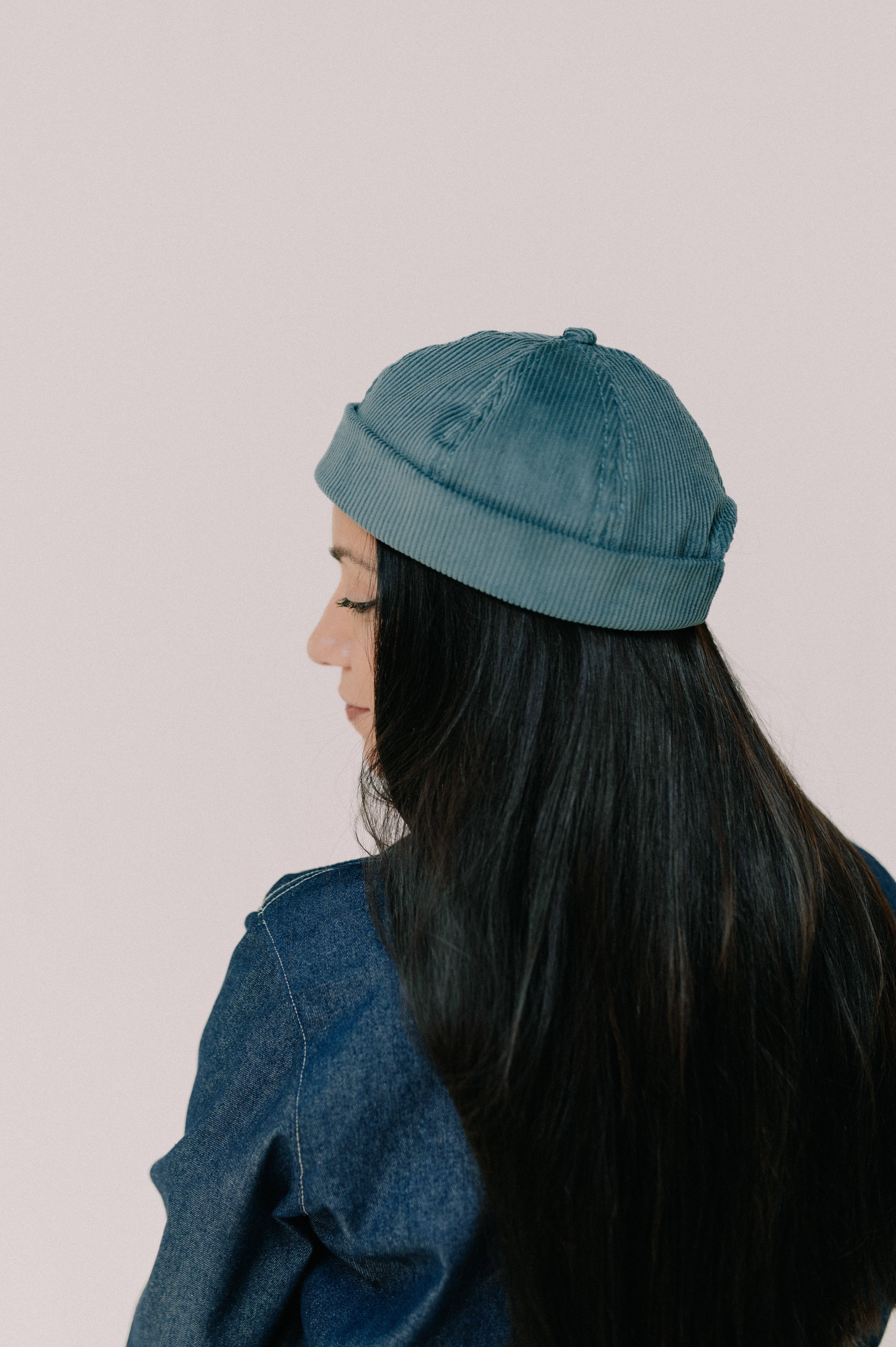 Nuevemi - Wholesale Newsboy/Schoolboy Hat - Women's - Turquoise Corduroy Docker Hat2