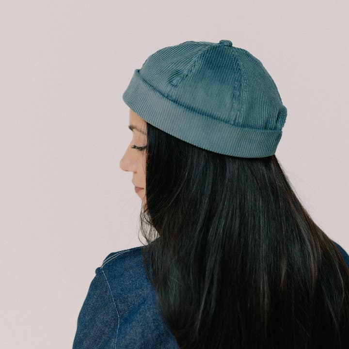 Nuevemi - Wholesale Newsboy/Schoolboy Hat - Women's - Turquoise Corduroy Docker Hat2