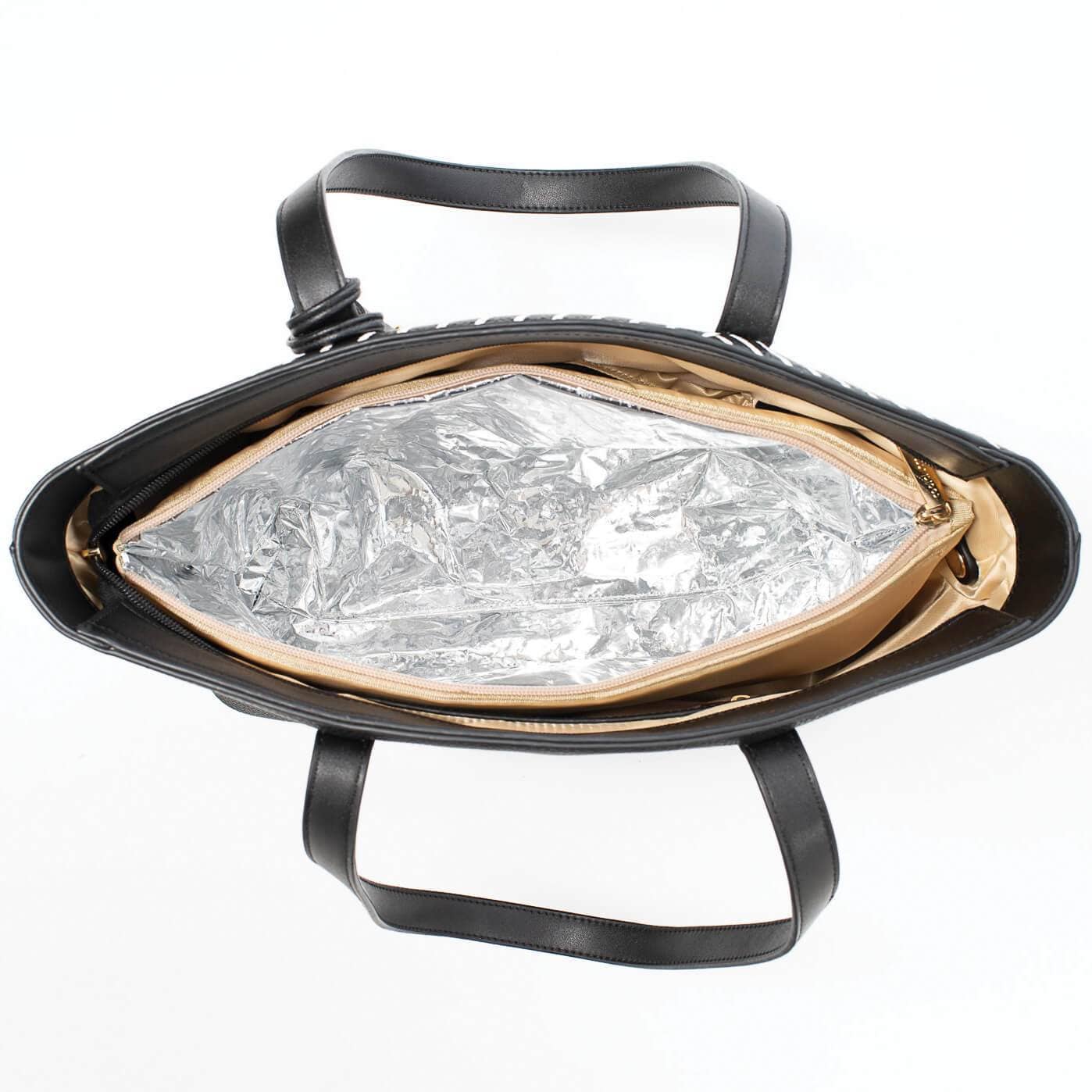 Cool Clutch Pty Ltd - Wholesale Cooler/cooler bag - Michelle Cool Clutch (Black & White Stripe) Cooler Bag Tote1