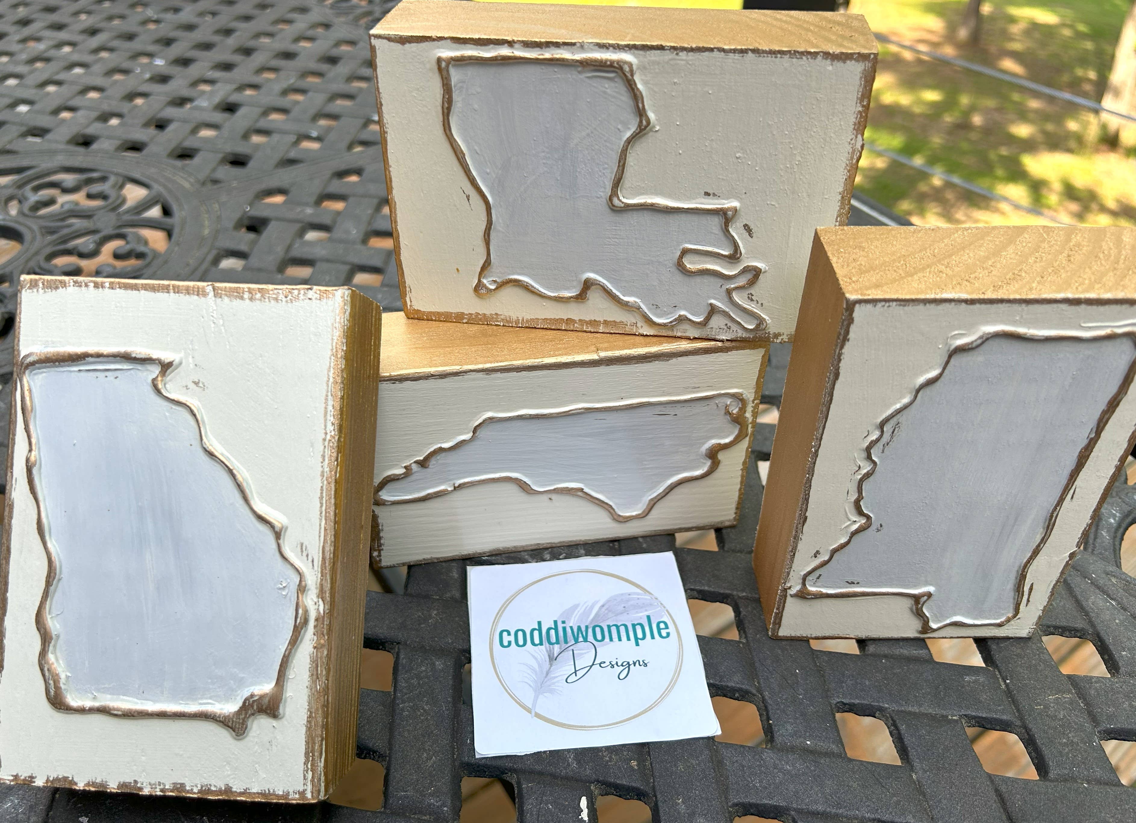 Coddiwomple - Wholesale Decorative Tabletop Object - U.S. State - custom art block  hometown sports team city1