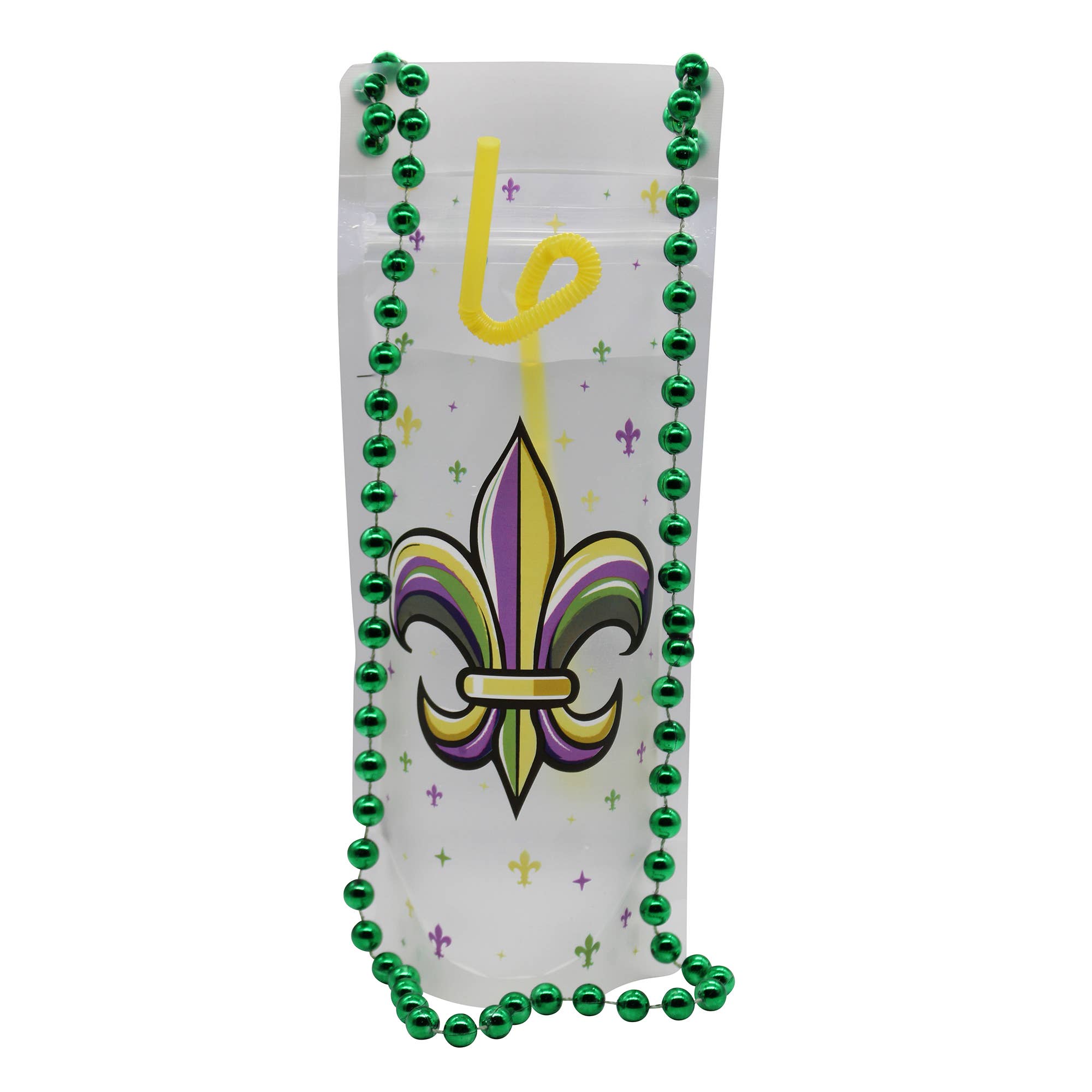 NeckSip – wholesale Party gift – FLEUR-DE-LIS Mardi Gras Wearable Drink Pouches (16oz | 2-pk)5