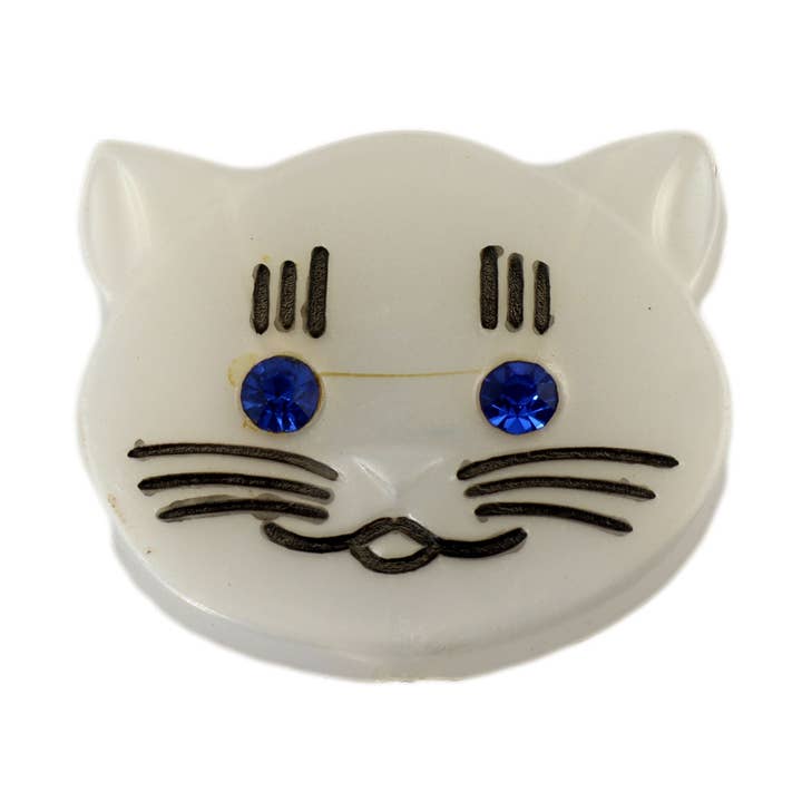 Tribal Trade GmbH - Wholesale Brooch - Cat head pin blue DDR pin0