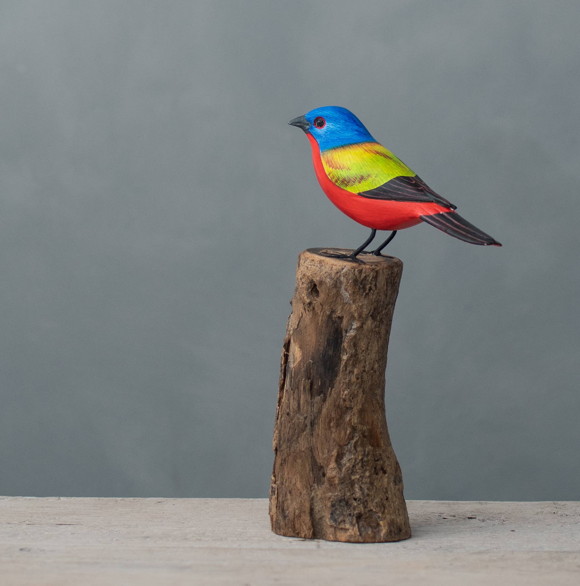 Aviologie - Wholesale Decorative Figurine - Bunting - Painted - 6.5"H -Wooden Ornament1