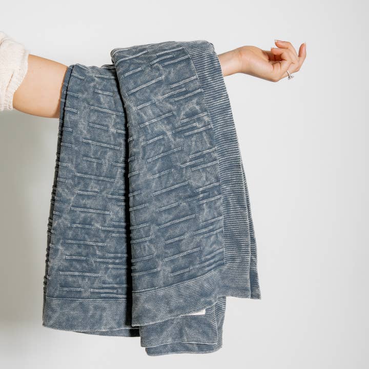 Vasket - linjer - Flintstone - 100% bomuld kaste tæppe for engroshandel hos Pink Lemonade