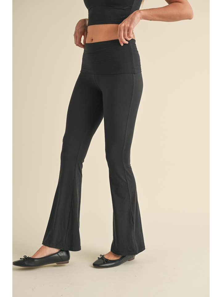 KIMBERLY C – wholesale Pants – Women's – Soft Knit Foldover Flare Pants66