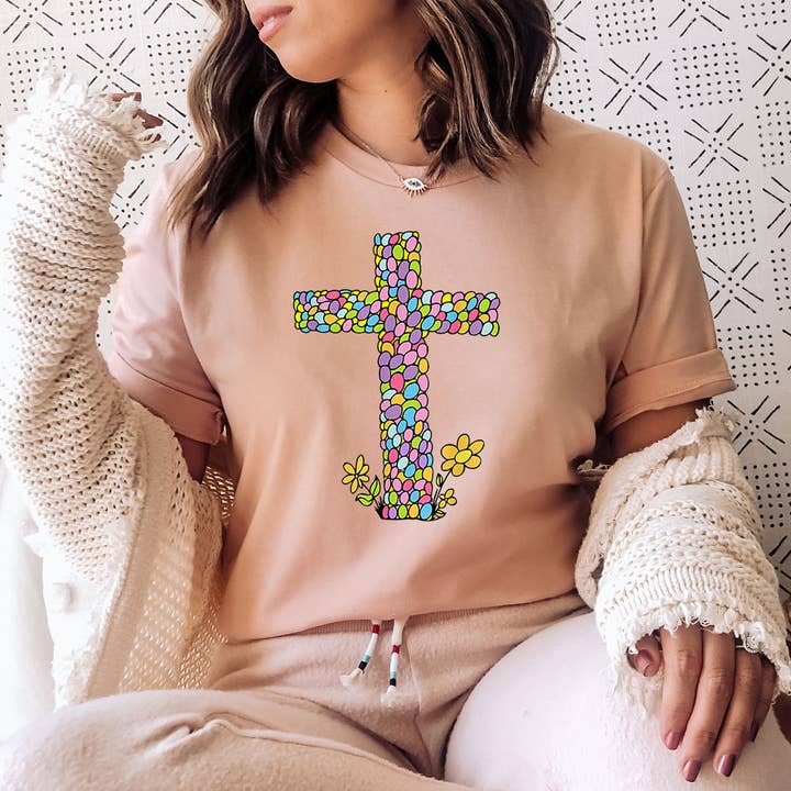 Easter Cross - Christian Religious Easter Jesus God T-Shirt for wholesale by House Of Rodan
