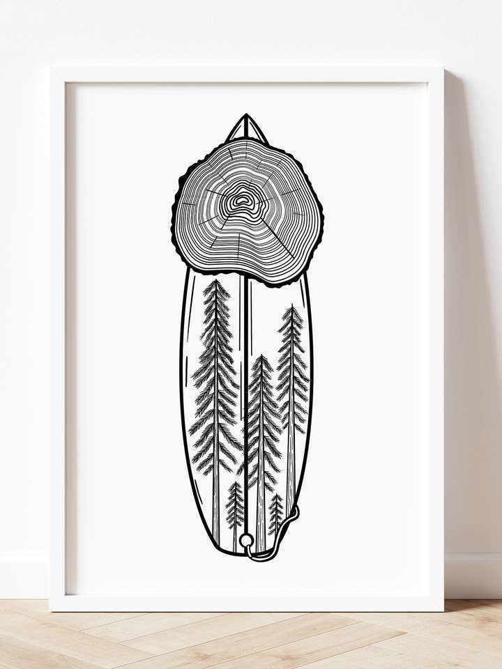 Surf Forest Art Print for wholesale by Western Coast Creations