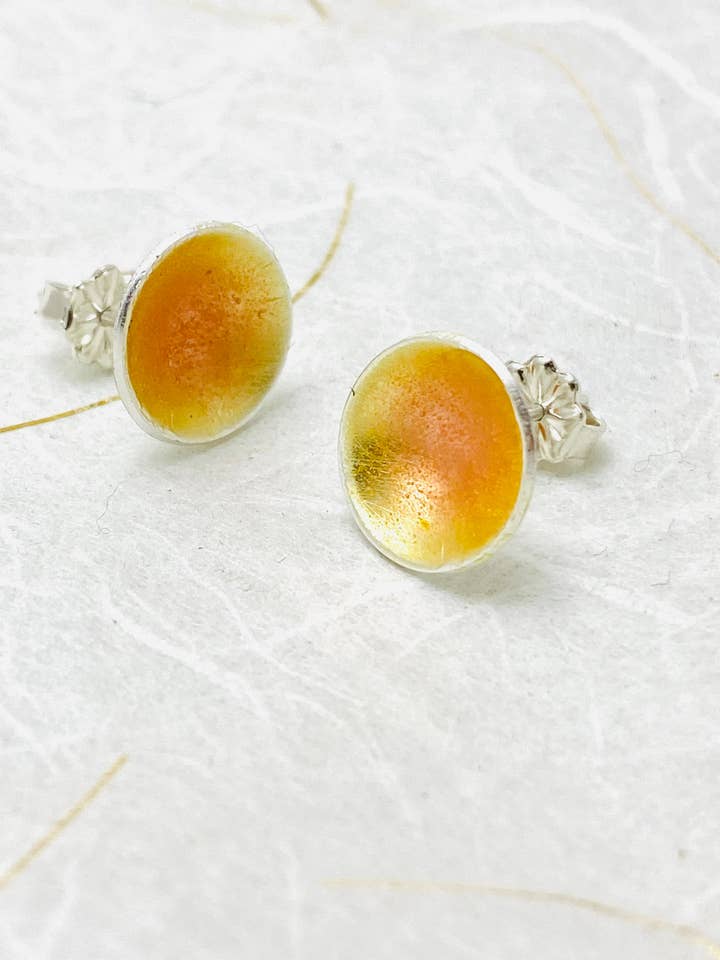 Ohrstecker - 7/16" Clementine Emaille für den Großhandel von Magpie Mouse Studios