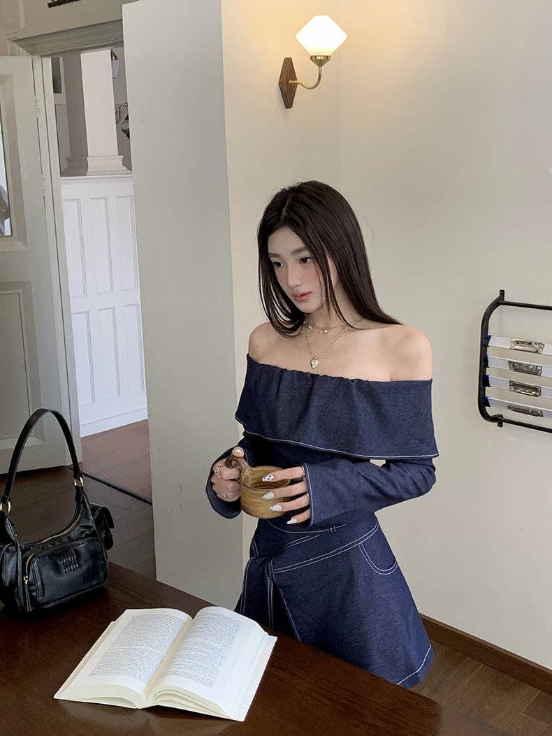 Marayn – wholesale Top & pants set (NOT Loungewear) – Women's – Retro Cowgirl Chic OffShoulder Top  WideLeg Set7