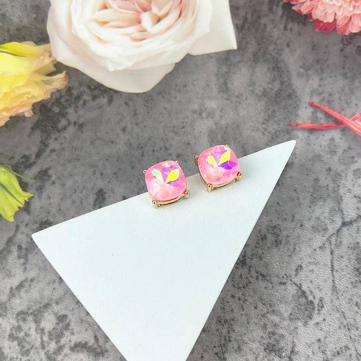 JHP Collection - Wholesale Stud/Post Earrings - VARIETY COLORS OF SEMI PRECIOUSGLASS POST EARRINGS19