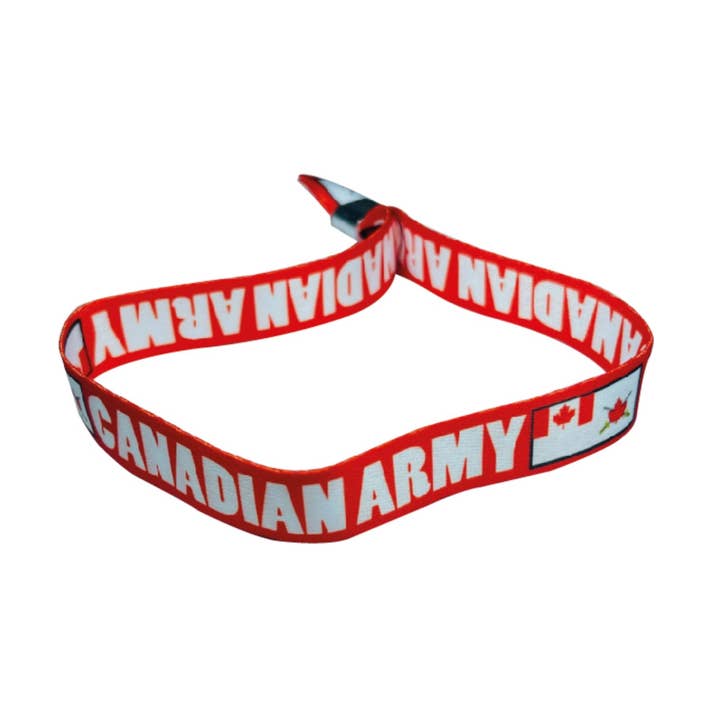 Woven Wristband – Flag Canadian Army – Canadá – P1465 for wholesale by Worldwide Souvenirs