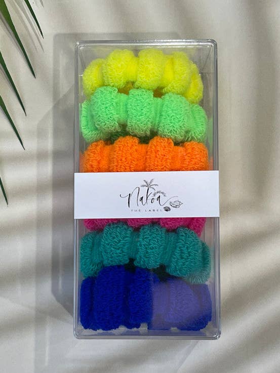 Fluffy Cloud Seamless Hair Ties - Box of 6 - Bright - Lollipop for wholesale by Nakoa The Label