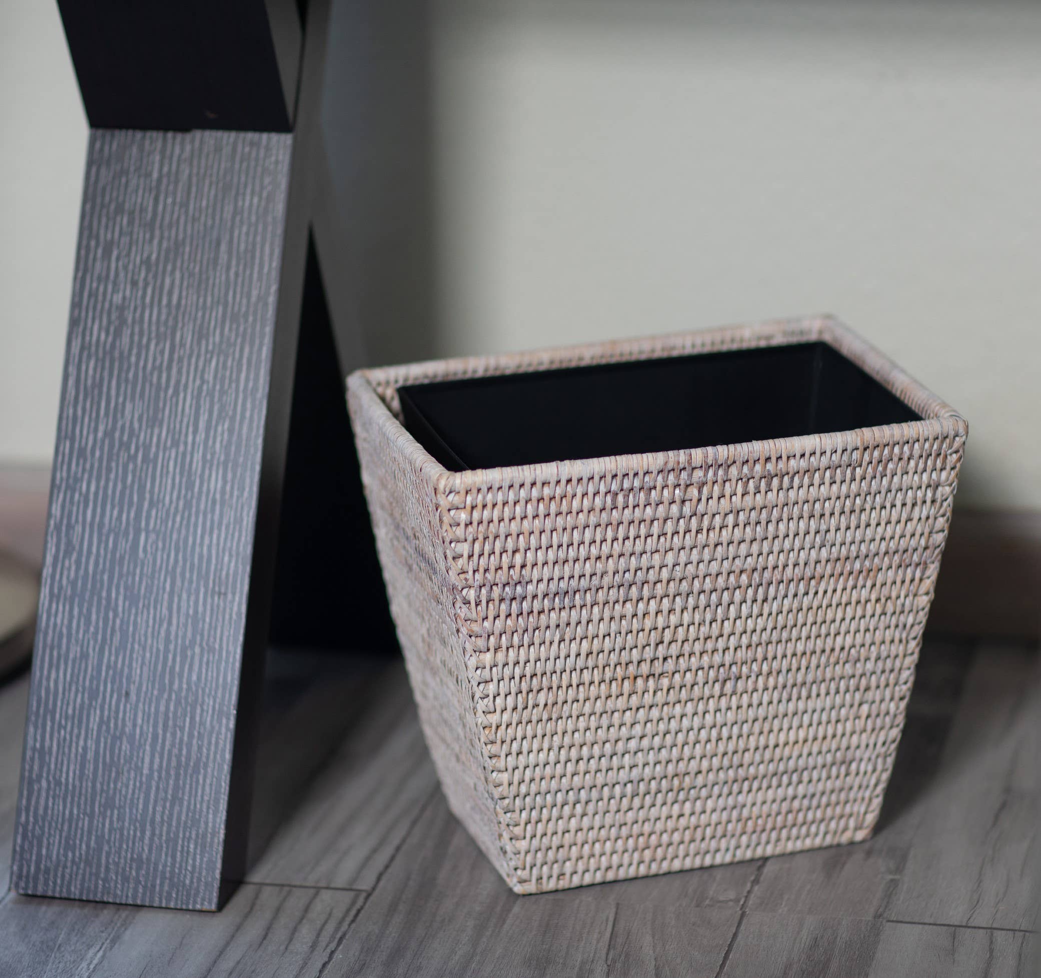 Artifacts Trading Company - Wholesale Trashcan/Trash Bin - Rattan Rectangular Tapered Waste Basket1